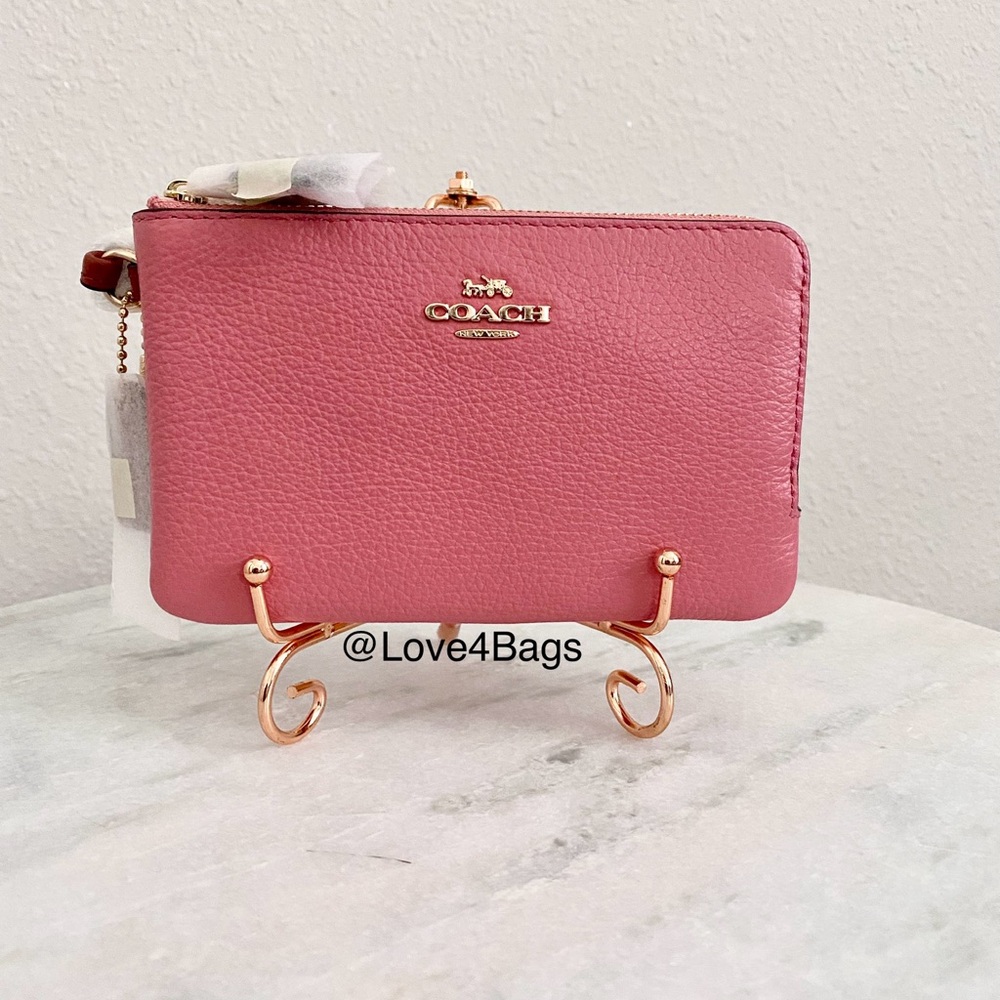 Coach Double Corner Zip Wristlet - Picture 2 of 6
